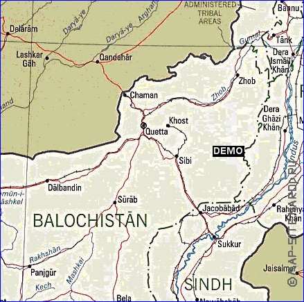 Administratives carte de Pakistan