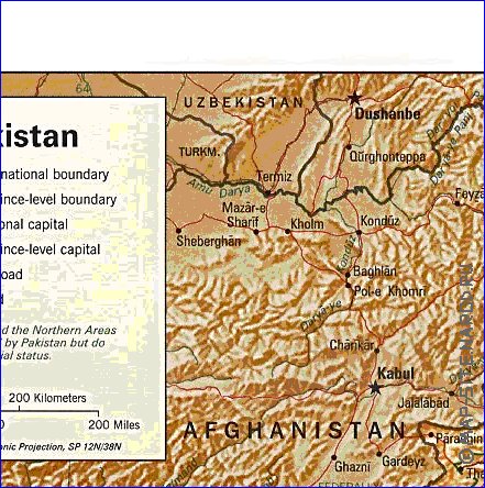 carte de Pakistan en anglais