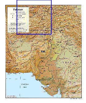 carte de Pakistan en anglais