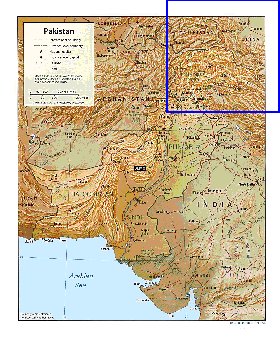 carte de Pakistan en anglais