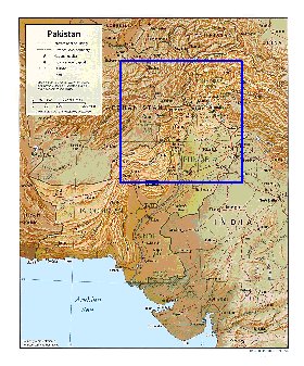 carte de Pakistan en anglais