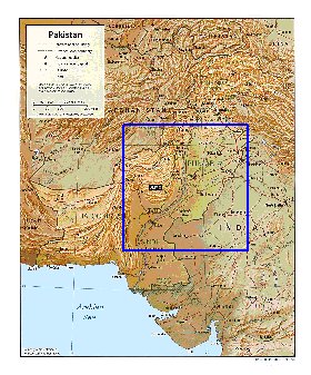 carte de Pakistan en anglais