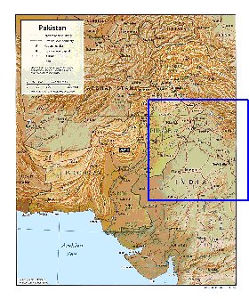 carte de Pakistan en anglais