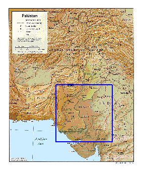 carte de Pakistan en anglais