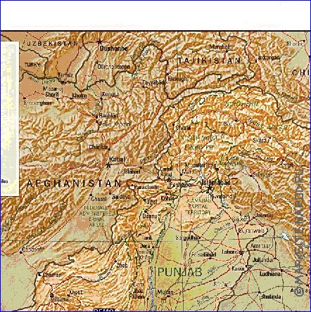 carte de Pakistan en anglais