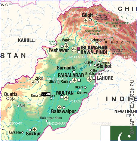 Fisica mapa de Paquistao