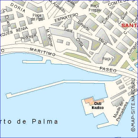 mapa de Palma de Maiorca em espanhol