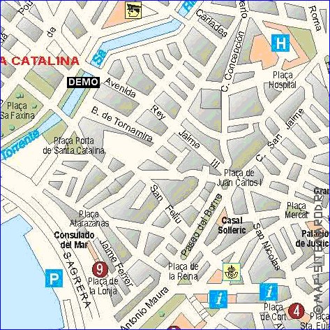 carte de Palma de Majorque en espagnol