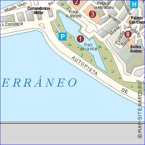 carte de Palma de Majorque en espagnol