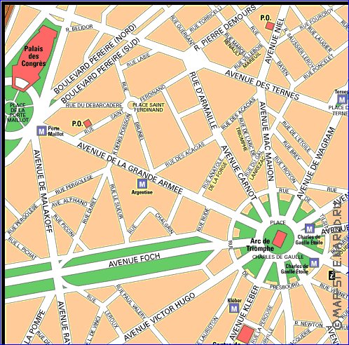 mapa de Paris em frances