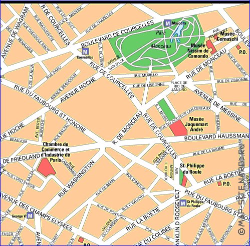 mapa de Paris em frances