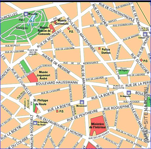 mapa de Paris em frances