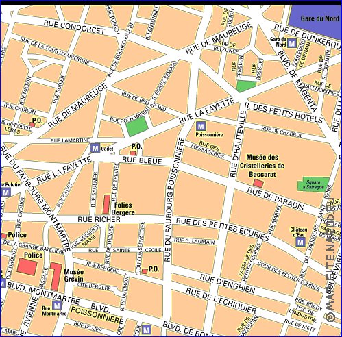 mapa de Paris em frances