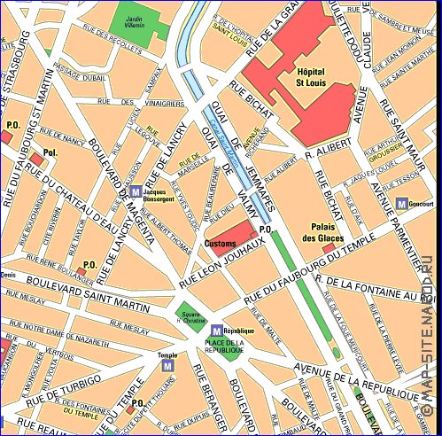 mapa de Paris em frances