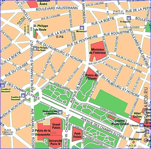 mapa de Paris em frances