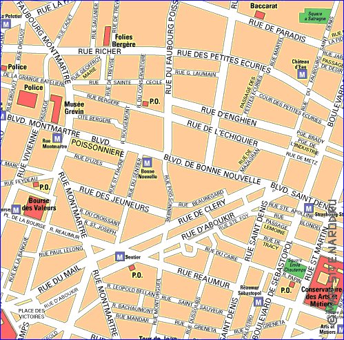 mapa de Paris em frances