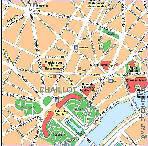 mapa de Paris em frances