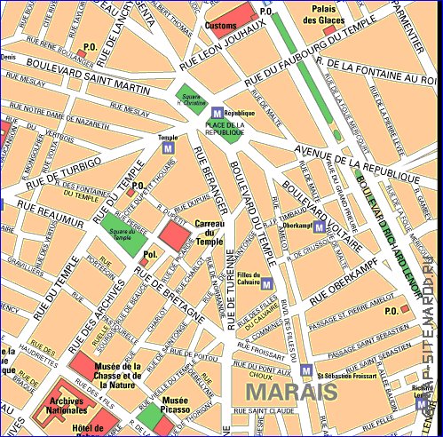 mapa de Paris em frances