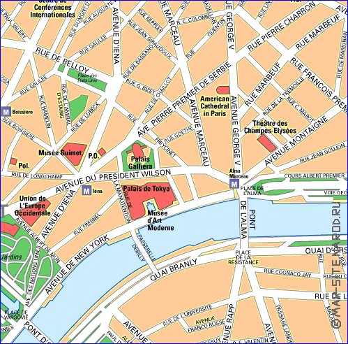 mapa de Paris em frances