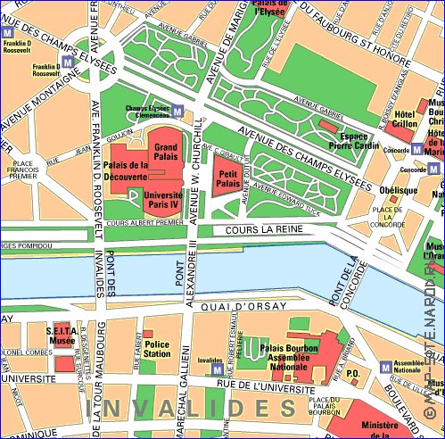 mapa de Paris em frances