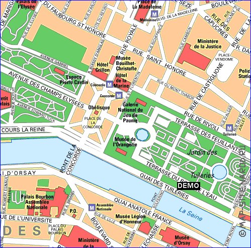 mapa de Paris em frances