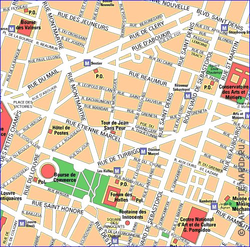 mapa de Paris em frances