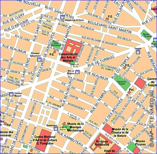 mapa de Paris em frances