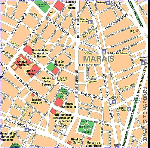 mapa de Paris em frances