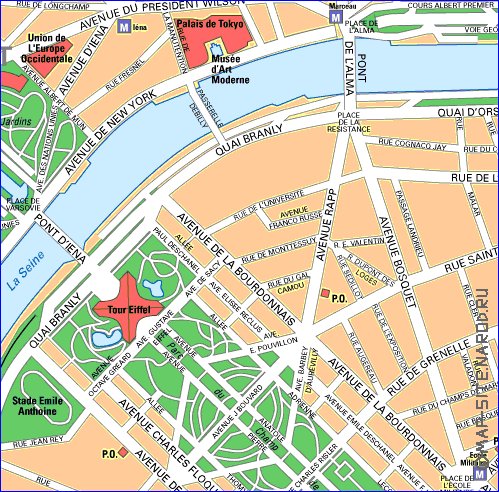 mapa de Paris em frances