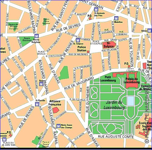 mapa de Paris em frances