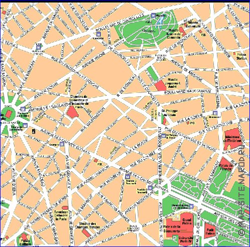 mapa de Paris em frances