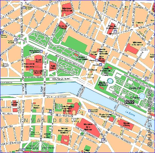 mapa de Paris em frances