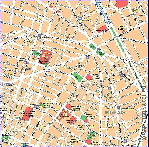 mapa de Paris em frances