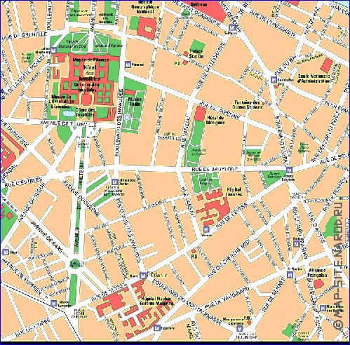 mapa de Paris em frances