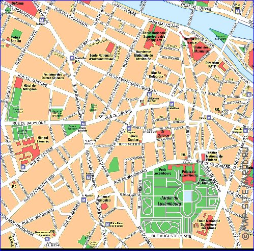 mapa de Paris em frances