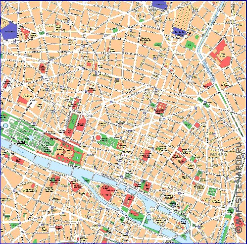 mapa de Paris em frances