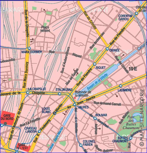 carte de Paris en allemand