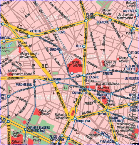 carte de Paris en allemand