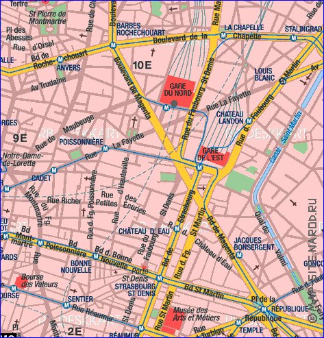 carte de Paris en allemand