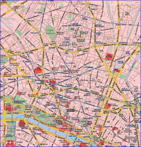 carte de Paris en allemand