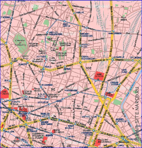 carte de Paris en allemand