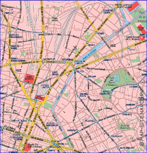 carte de Paris en allemand