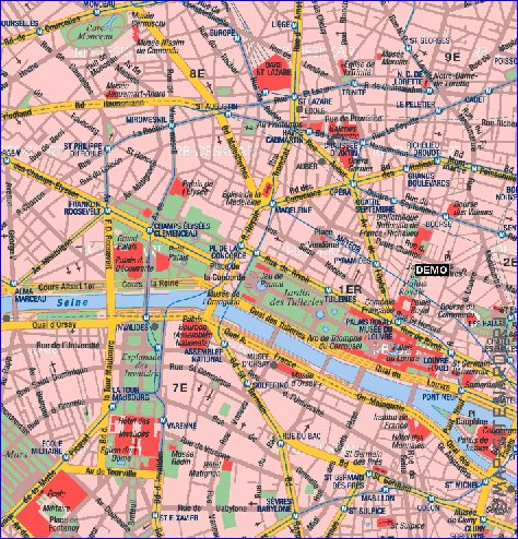 carte de Paris en allemand