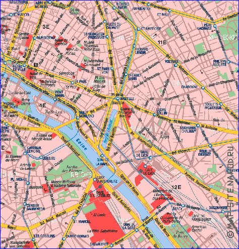 carte de Paris en allemand