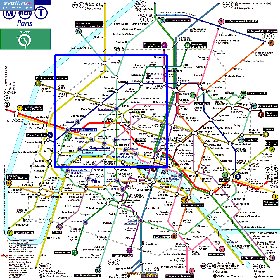Transporte mapa de Paris