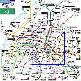 Transporte mapa de Paris