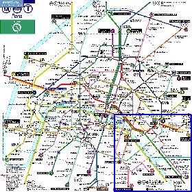 Transporte mapa de Paris