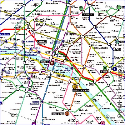 Transporte mapa de Paris