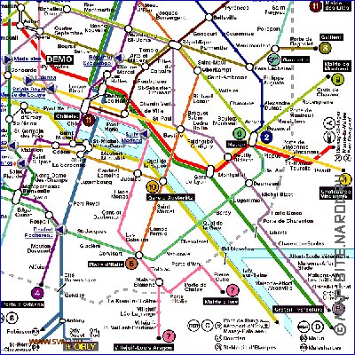 Transporte mapa de Paris