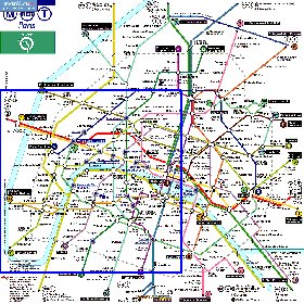 Transporte mapa de Paris